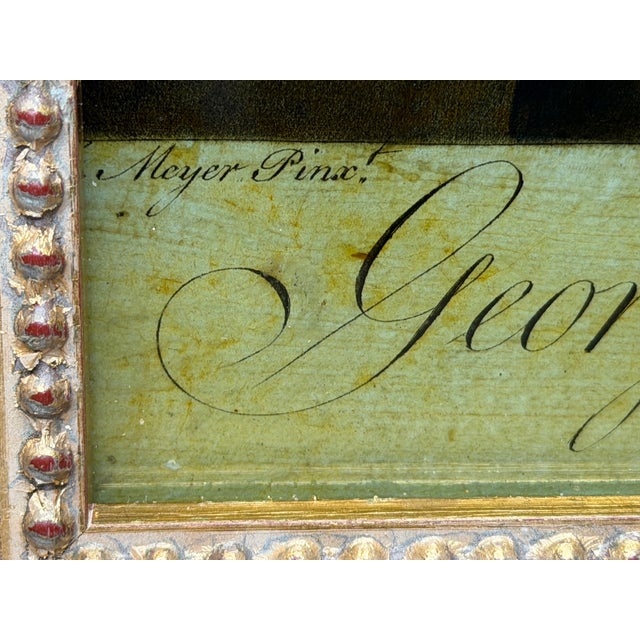 18th Century King George III Reverse-Painted Mezzotint on Glass After Jeremiah Meyer Ra, Engraved by Richard Purcell, London For Sale - Image 14 of 18