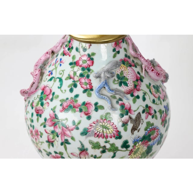 Early 19th Century Famille Rose Vase Table Lamp For Sale - Image 9 of 12