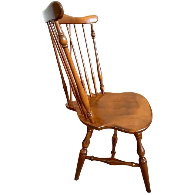 Set of Four Vintage Windsor Dining Chairs in Nutmeg Finish — Two Ethan Allen & Two Companion Chairs For Sale In Jacksonville, FL - Image 6 of 18