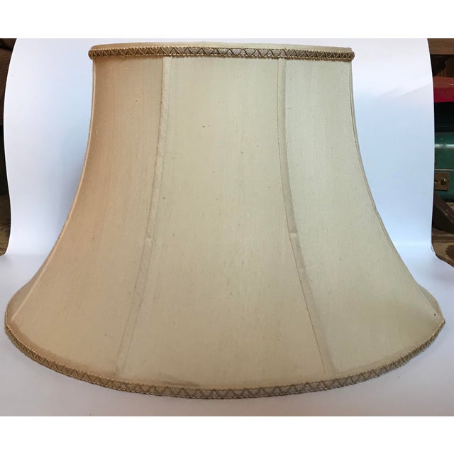 Large Bradburn Gallery Stretched Shantung Silk Bell Shaped Lamp Shade