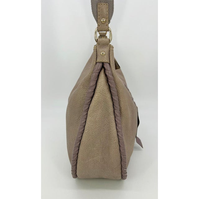 Nina Ricci Mid 20th Century Nina Ricci Gray Leather Hobo Shoulder Bag For Sale - Image 4 of 11
