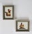 Pair of framed figurative artwork made of natural native materials from Ecuador. The materials include rose petals and a...