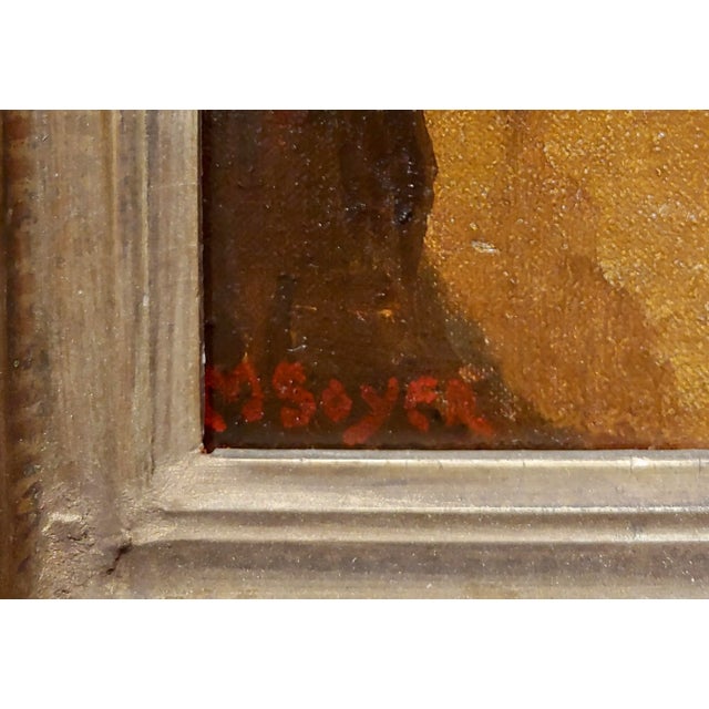 1930s Moses Soyer -1930s Portrait of a Seated Nude Female -Oil Painting For Sale - Image 5 of 8