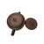 1990s Vintage Brown Round Shape Coin Pattern Zisha Clay Teapot Art Display For Sale - Image 5 of 7