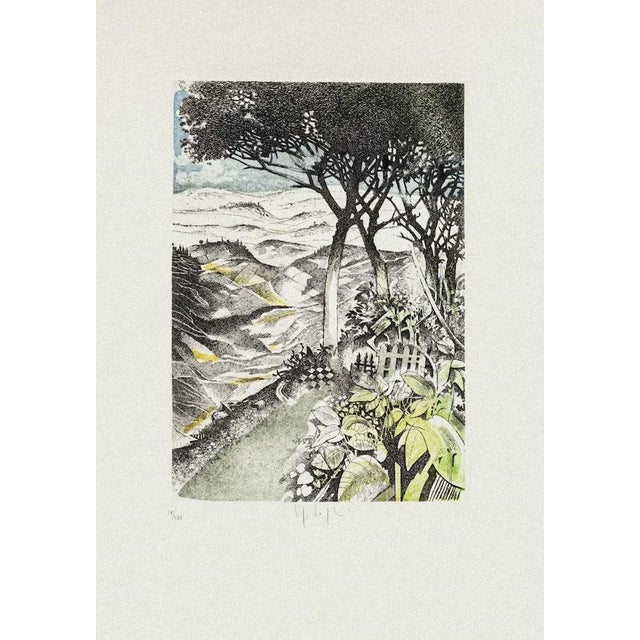 Landscape is and original etching on paper realized by Maro Logli. Hand-signed at the bottom of the image. numbered on the...