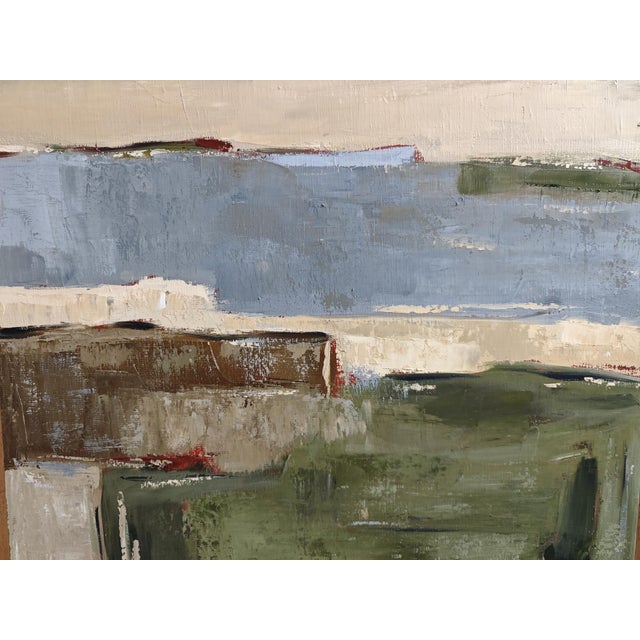 Paint Geography of the Shores, Contemporary Abstract Landscape Oil Painting, Framed by Sophie Dumont For Sale - Image 7 of 11