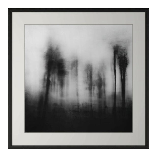 20" X 20" 'Blurred Landscape' #2 Black and White Photography For Sale