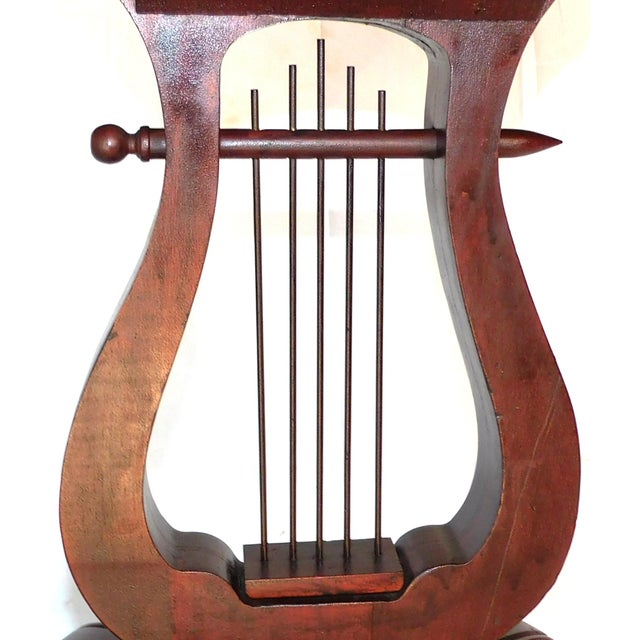 Brown Late 1930s Vintage Lexington Chair Company Mahogany Veneer Lyre Flip-Top Game Table For Sale - Image 8 of 18