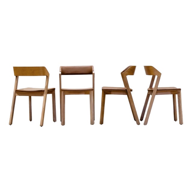 Vintage Merano Chairs in Beech by Alexander Gufler for Ton, 1980s, Set of 4 For Sale