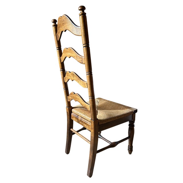 Mid 20th Century Vintage French Country Ladder Back Dining Chair For Sale - Image 5 of 12