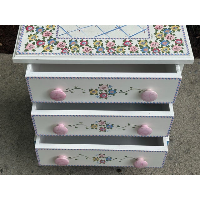 Mackenzie Childs Style Petite 3 Drawer Nightstand - Matching Table Listed Separately For Sale In Savannah - Image 6 of 12