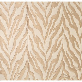 Vintage Scalamandre "Bengal" Pearl Silk Blend Satin Jacquard- 4.5 Yards For Sale