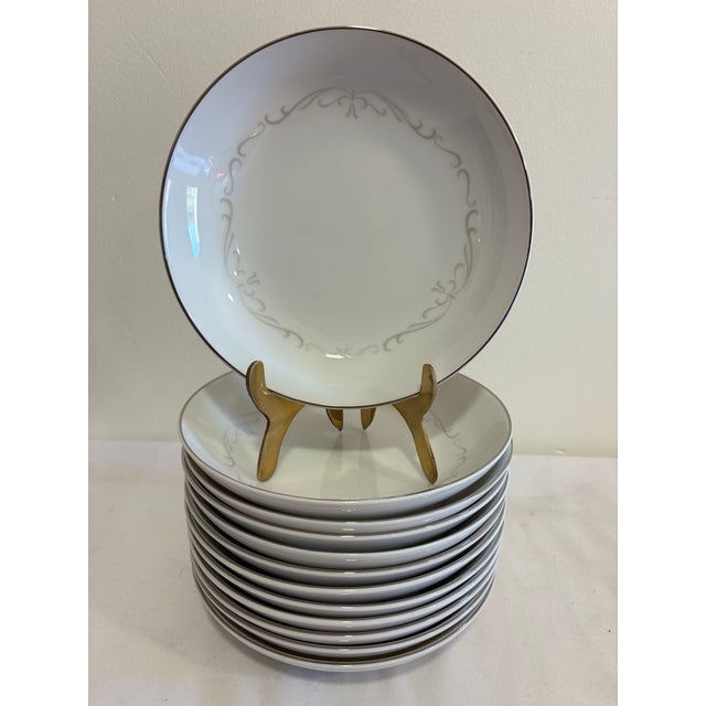 Mid 20th Century Vintage Kimberly Fine China "Trianon" Bowls, Set of 12 For Sale - Image 5 of 13