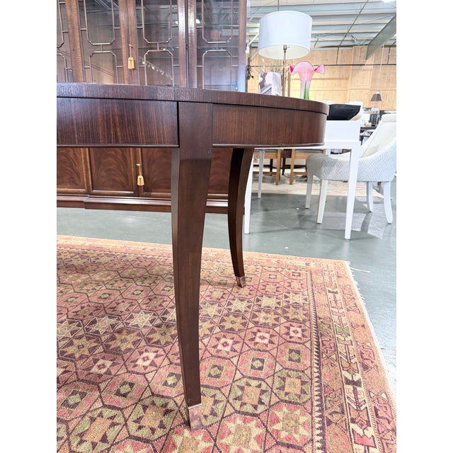 Early 21st Century Ethan Allen Hathaway Oval Zebrawood Dining Table For Sale - Image 5 of 7