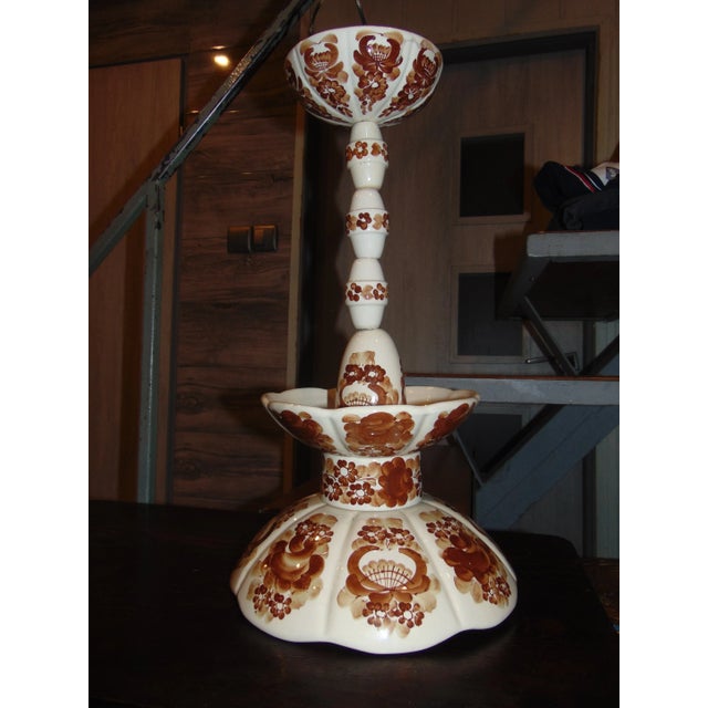 Brown Ceramic Chandelier, 1970s For Sale - Image 8 of 8