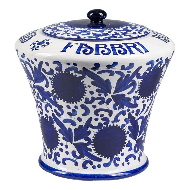 Blue Majolica Ceramic Cherry Vase by Franciscan Gualdo, 1950s For Sale - Image 8 of 10