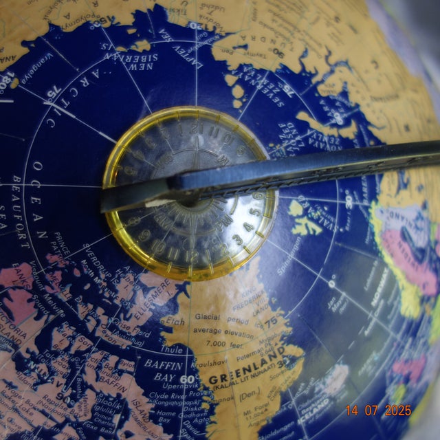 1990s Replogle Globe Art Deco Base, Deep Blue For Sale In Minneapolis - Image 6 of 14