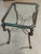 Vintage Solid Brass and Ogee Edge Thick Glass Table For Sale - Image 9 of 12