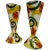 Marilee Hall Pair of Colorful Glazed Pottery Goblets For Sale