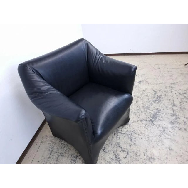 Cassina Black Leather Armchair by Mario Bellini for Cassina For Sale - Image 4 of 13