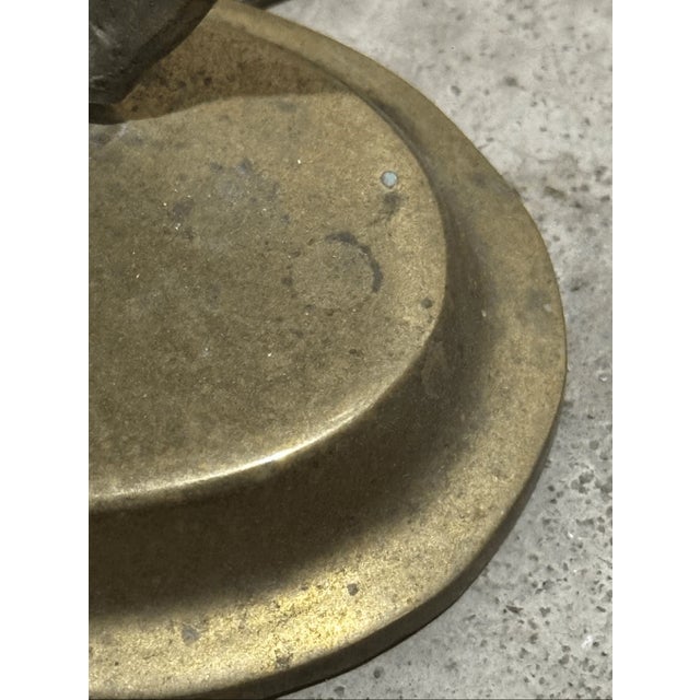 Vintage Mid Century Style Clam Shell Shape Solid Brass Wired Table Lamp For Sale - Image 4 of 6