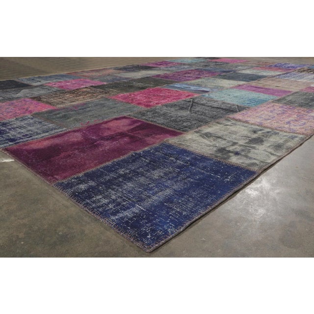 Textile Oversized Vintage Patchwork Rug, 11'00 X 16'03 For Sale - Image 7 of 10