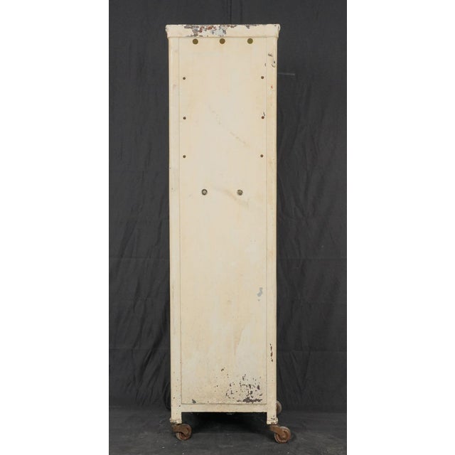Cream Mid Century Narrow Cream Medicine Supply Cabinet For Sale - Image 8 of 10