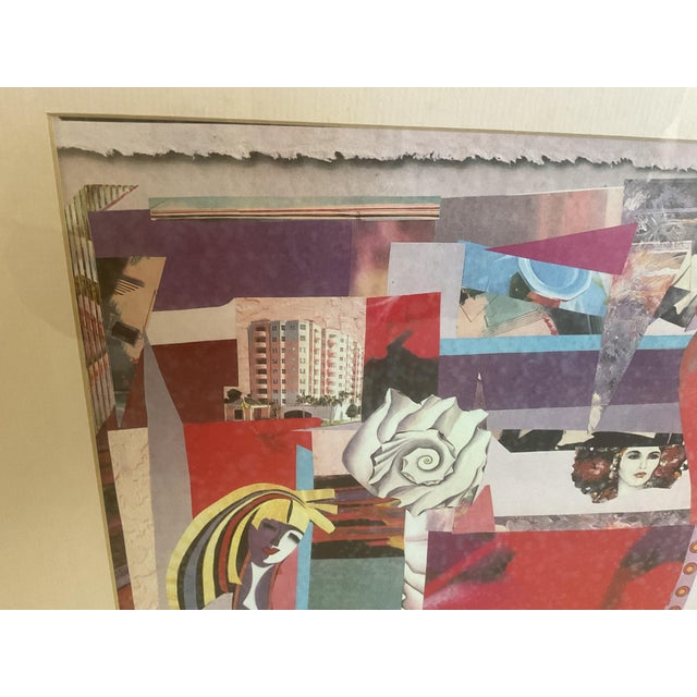 Sculpture Materials Abstract Collage Art Print in Silver Frame and Signed by Artist For Sale - Image 7 of 8