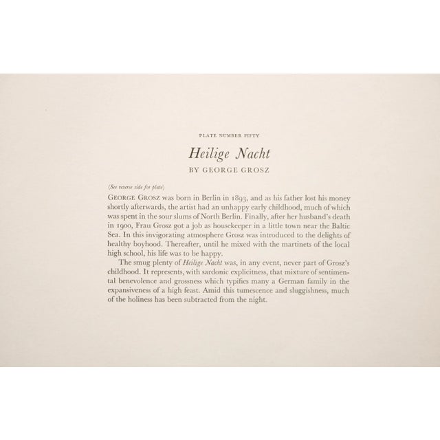1939 After George Grosz "Heilige Nacht", First Edition Period Offset Lithograph For Sale - Image 9 of 10