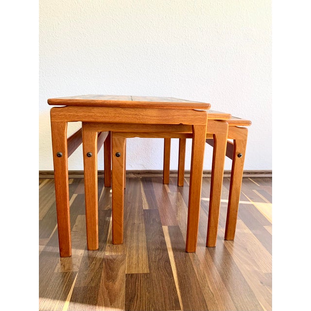 Mid-Century Modern Danish Teak Nesting Tables by Ox Art for Trioh, 1977, Set of 3 For Sale - Image 4 of 14