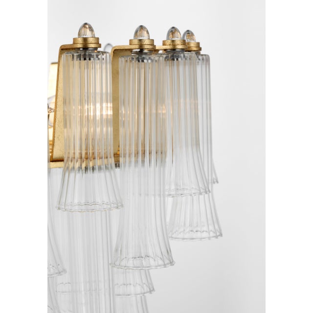 2020s Julie Neill for Visual Comfort Signature Lorelei 18" Semi-Flush Mount in Gild with Clear Glass For Sale - Image 5 of 7