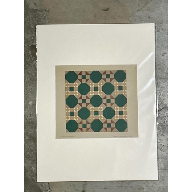Vintage Geometric Tile Pattern Serigraph For Sale In West Palm - Image 6 of 12