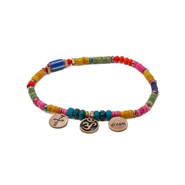 Colorful Beaded Yogi Ankle Bracelet For Sale - Image 10 of 10