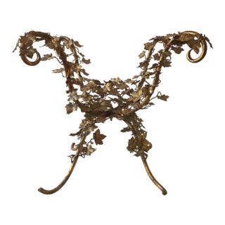 1950s Italian Gilt Iron Leaf Table Base For Sale