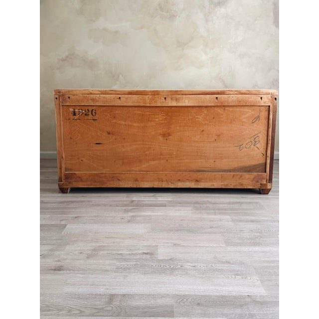 1970s Organic Modern Sage Green Sideboard With Natural Wood Top For Sale - Image 9 of 12