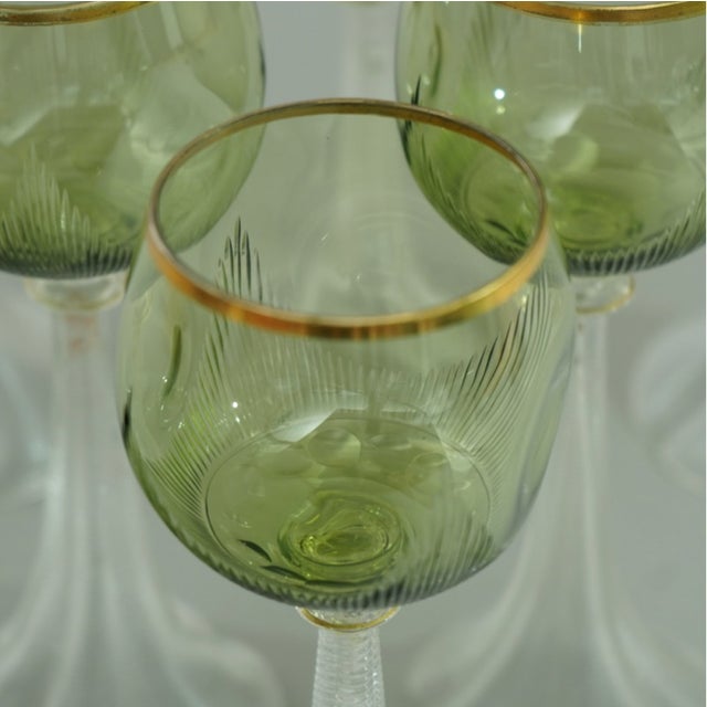 Antique Wine Glasses by Josephinenhütte, 1890s, Set of 6 For Sale - Image 3 of 15
