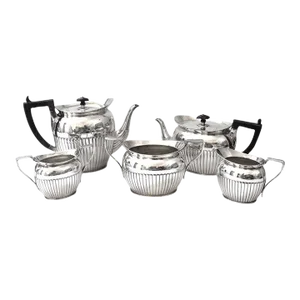 Antique Silver Plate Coffee & Tea Set, Hukin & Heath, Birmingham, England- 5 Pieces