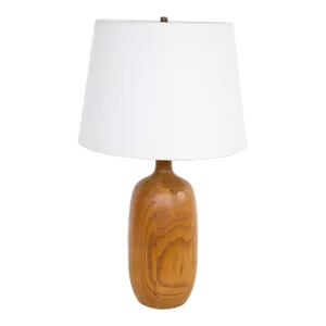 Handmade Turned Oak Table Lamp