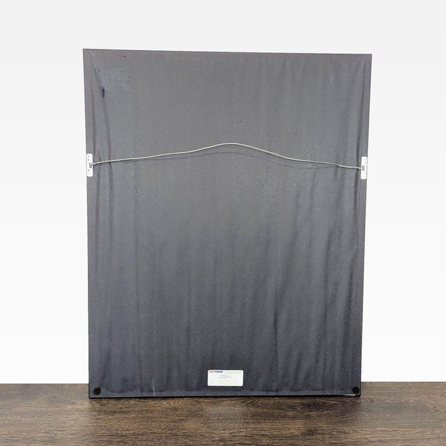 This unique framed drawing features abstract shapes and detailed hand motifs with map-like patterns. The artwork is signed...