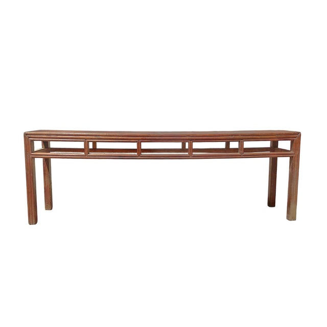 Antique Chinese Elm Console Table, 9.6' Long – Qing Dynasty For Sale In Greensboro - Image 6 of 6
