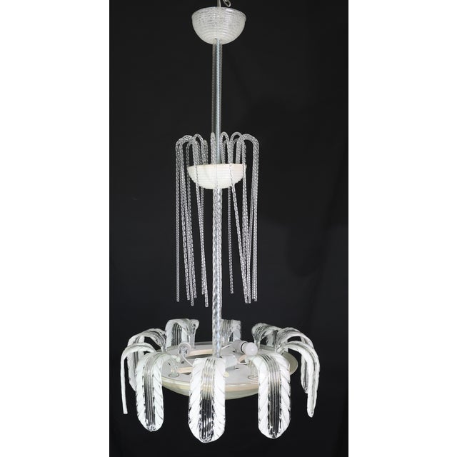 1930s Museal Art Decò Ercole Barovier Murano Glass Chandelier, 1930 For Sale - Image 5 of 18