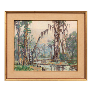Early 20th Century Louisiana Swamp Landscape (Original Oil Painting, New Orleans), Knute Heldner