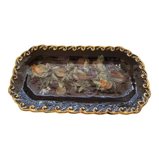 Raymond Waites Certified International Pompeii Large Ceramic Tray For Sale