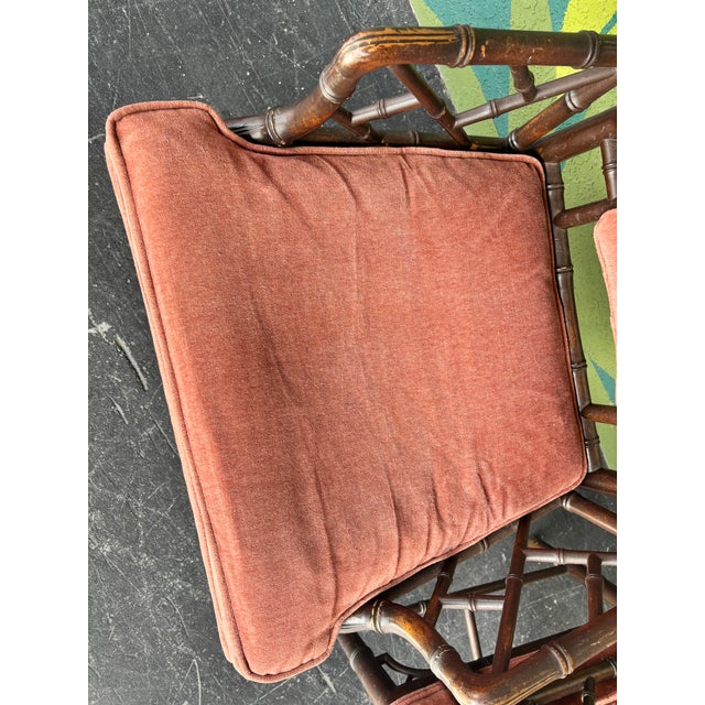 Hollywood Regency Faux Bamboo Chinese Chippendale Armchairs - 4 For Sale - Image 13 of 17