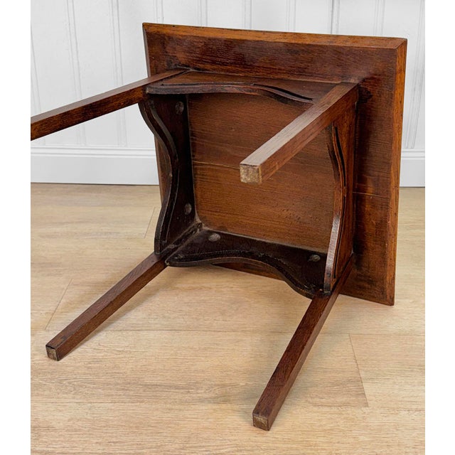 Wood Antique Arts & Crafts Oak Square Plant Stand Side Table For Sale - Image 7 of 7