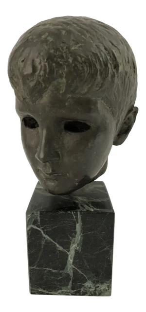 Early 20th Century Bust of a Young Boy Bronze Sculpture