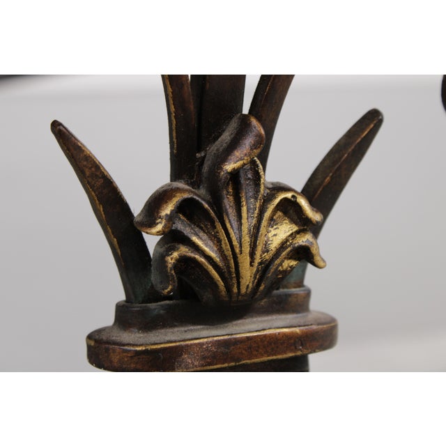 Designer Metal Base Leather Top Console Table For Sale - Image 14 of 18