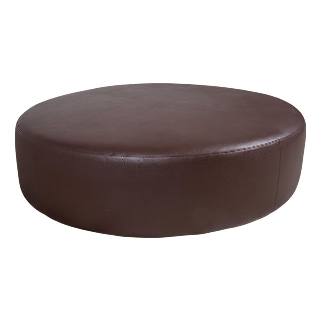 Large Dark Brown Leather Harry Ottoman from B&b Italia For Sale