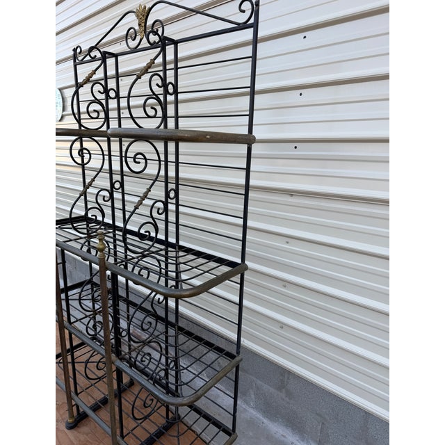 Antique French Iron & Brass Bakers Rack / Etagere With Laurel Crest, Circa 1900 For Sale - Image 11 of 12
