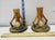A classic and elegant 3-piece vintage Roseville Art Pottery console set in the highly desirable Magnolia pattern...